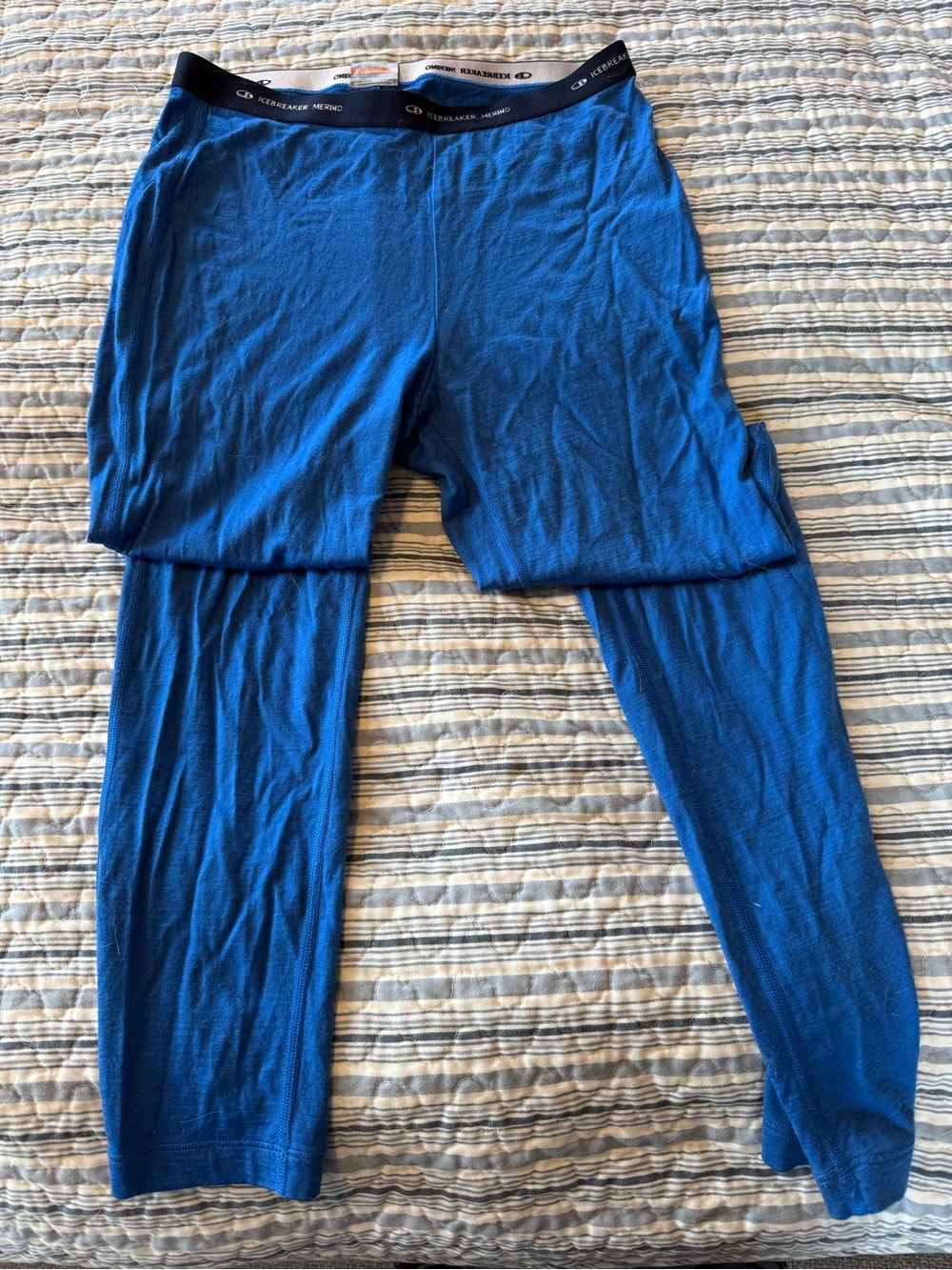 Icebreaker 14 yr old Blue merino wool base layer